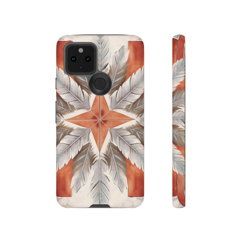 Silver Feather Compass - Impact Resistant Phone Case